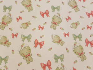 Gingerbread Bow - Printed Bow fabric approx A4