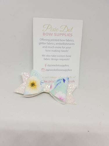 Pastel Flower Printed Bow Fabric