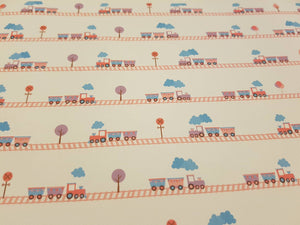 Train A4 Printed Bow Fabric