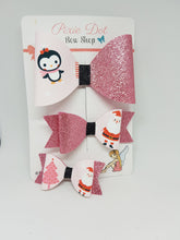 Pink Penguin Christmas Fabric - Approx A4