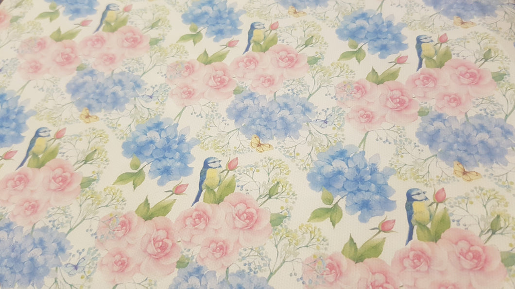 Pastel Flowers and Birds