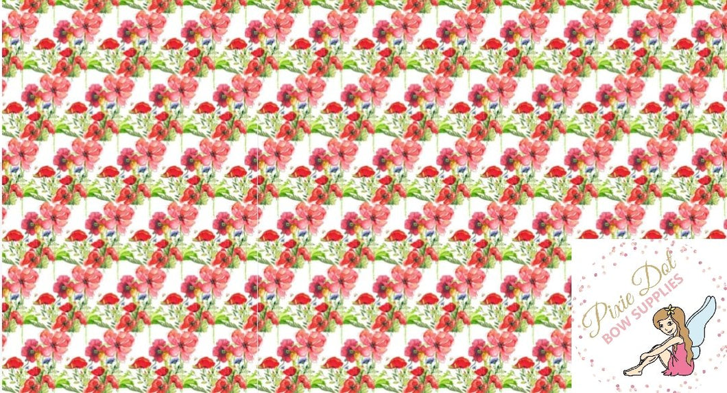 A4 Poppy Printed Bow Fabrics