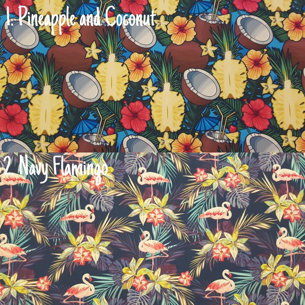 Flamingo and Tropical flower Fabrics (4 to choose from)