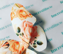 Peach Vintage Rose A4 Bow Printed Fabric