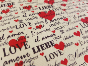 Love Valentines Printed Fabric - 2 to chose from