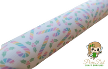 Pastel Candy Cane Printed Fabric
