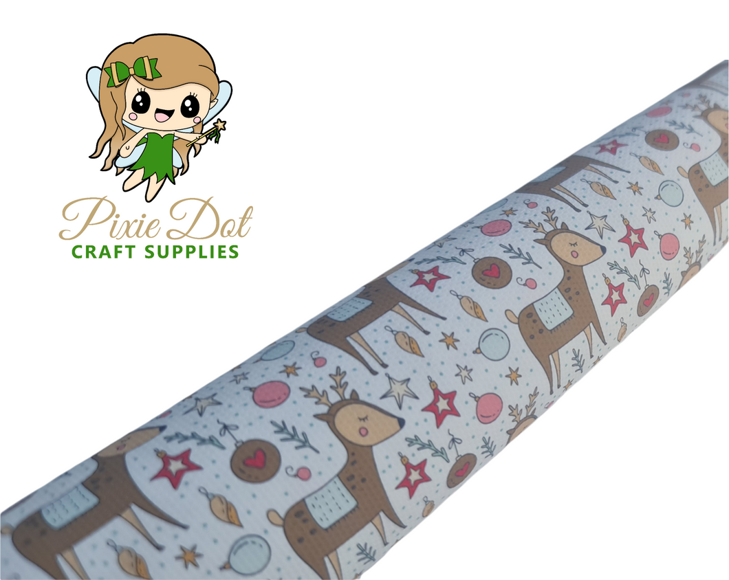 Deer Christmas Printed Fabric