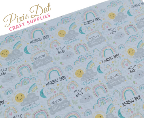 Rainbow baby printed fabric