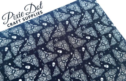 Goth Moth Printed Fabric