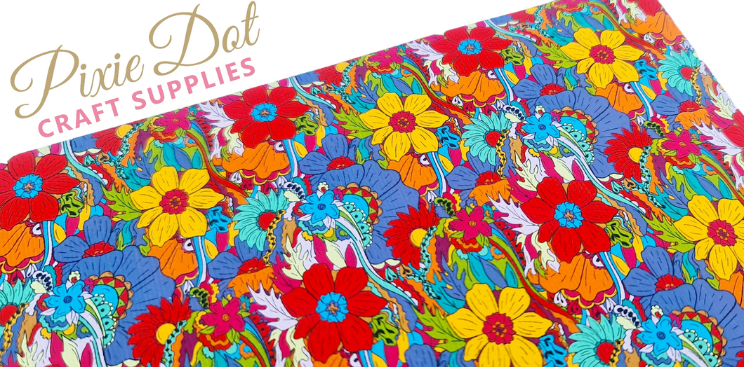 Bright Summer Flower printed fabric (75666)