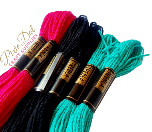 Summer Embroidery Skein Bundle (6) for friendship bracelets and hairwraps