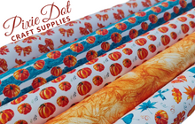 Autumn pumpkin and bows bundle ( 5 fabrics to choose from )