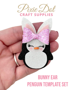 Bunny Ear Penguin Bow Template (6 Piece Template set)