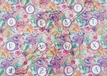 Flower Background Alphabet Fabric