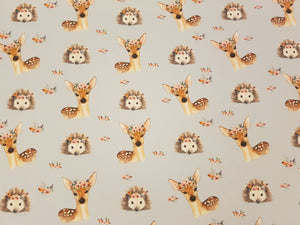 Deer and Hedgehog Fabric