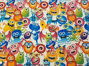 Monster Printed Fabric - Approx A4