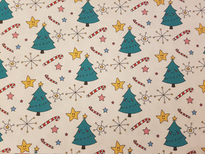 Christmas Tree Face Printed Fabric