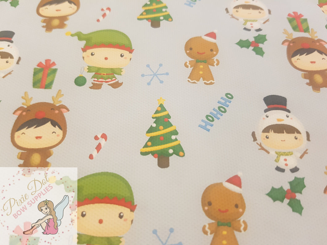 Cute Christmas Printed Bow Fabrics (A4 - 3 to choose from)