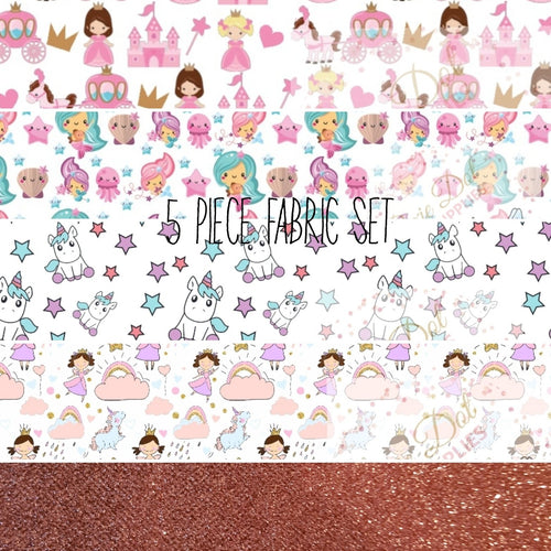 A4 5 Piece Unicorn/Princess/Mermaid and Glitter Saver Bundle