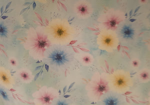 Pastel Flower Printed Bow Fabric