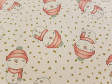 Red Hat Snowman printed fabric - Approx A4