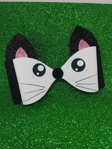 Cat Eyes and Whiskers Printed Bow Fabric
