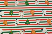 Stripe Christmas Printed Fabric Approx A4