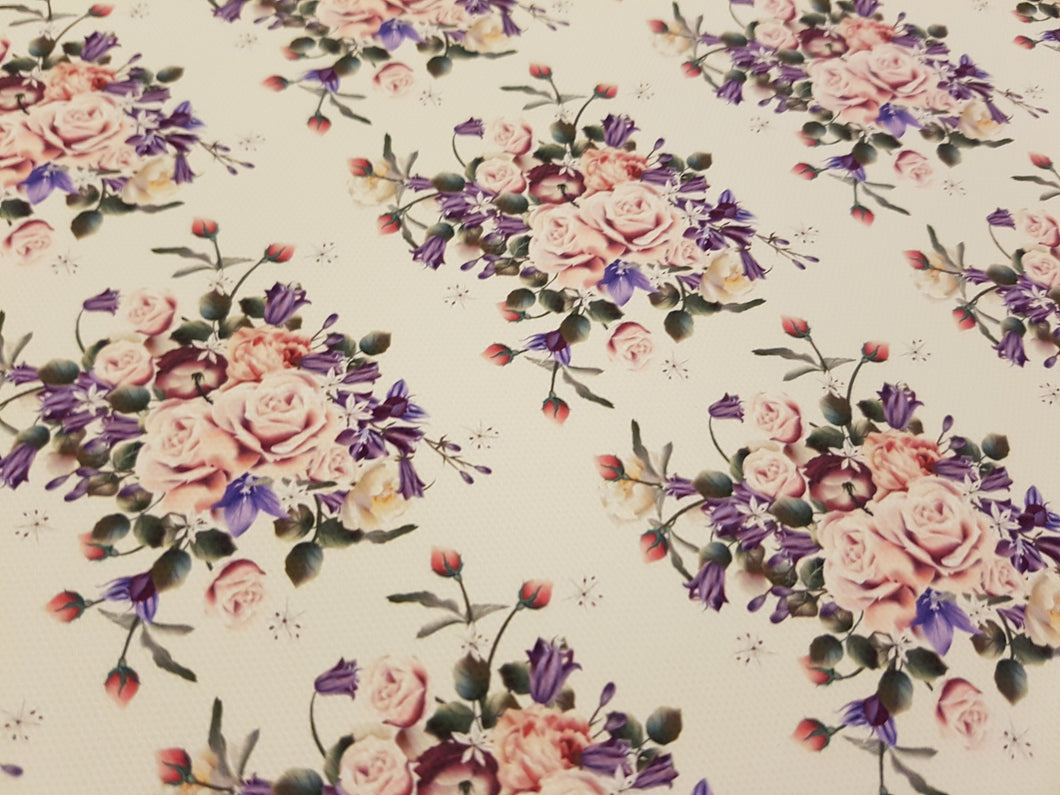 Repeated Rose Printed Fabric