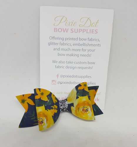 Yellow and Grey Printed Fabric
