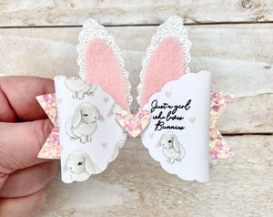New Just a girl who loves bunnies printed fabric